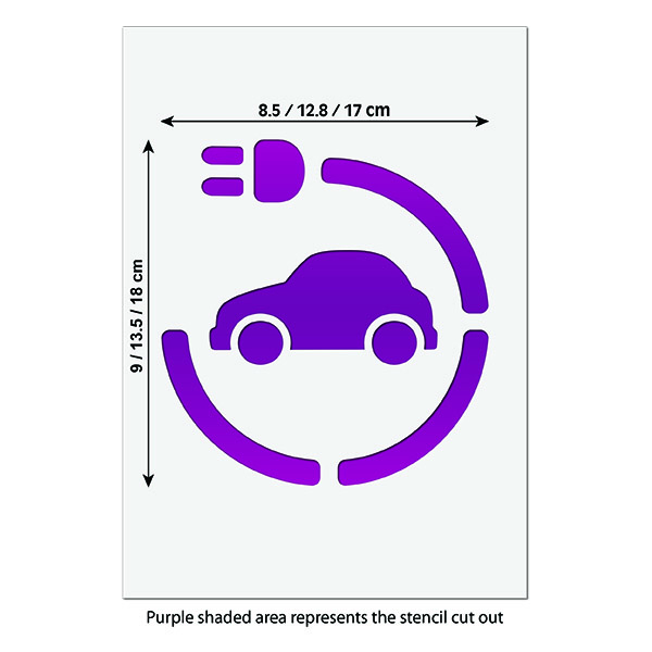 Electric Vehicle Charging Stencil Size